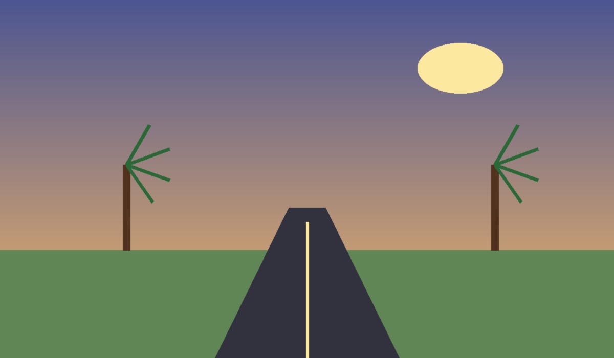 Scenic road trip illustration
